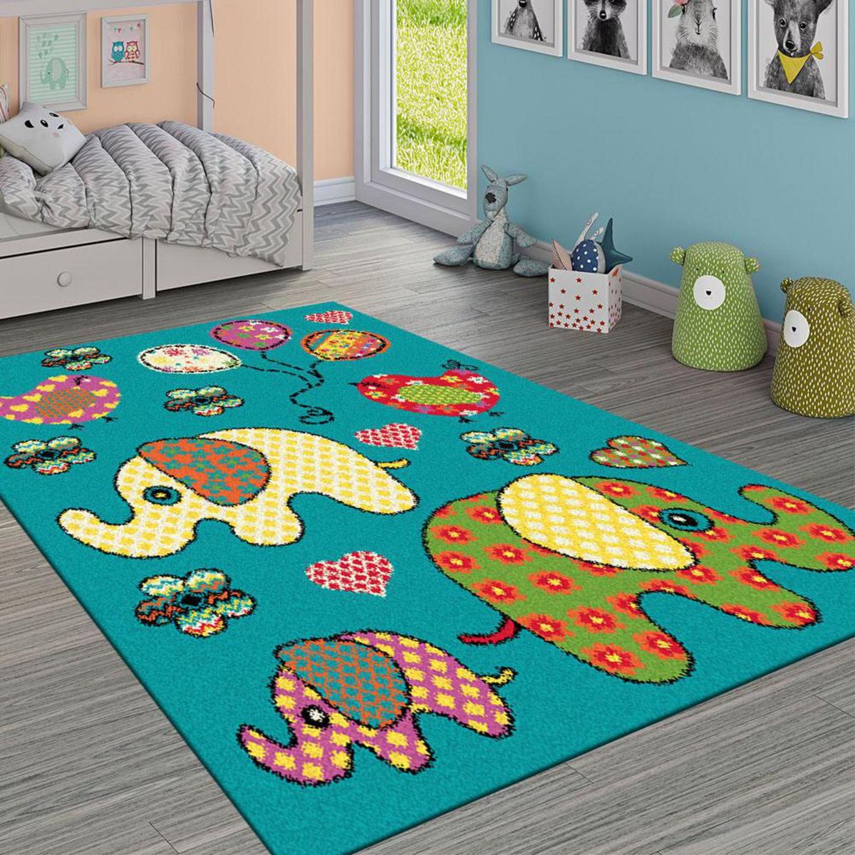 IDETEX - Alfombra Infantil 100x133 cm Polipropileno Multicolor