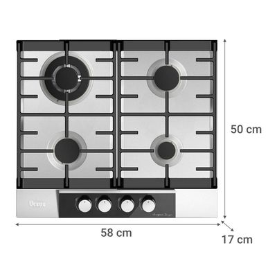 Imagen 2 del producto Encimera Gas Licuado 4 Platos Gris Avantgarde GS-60T GL