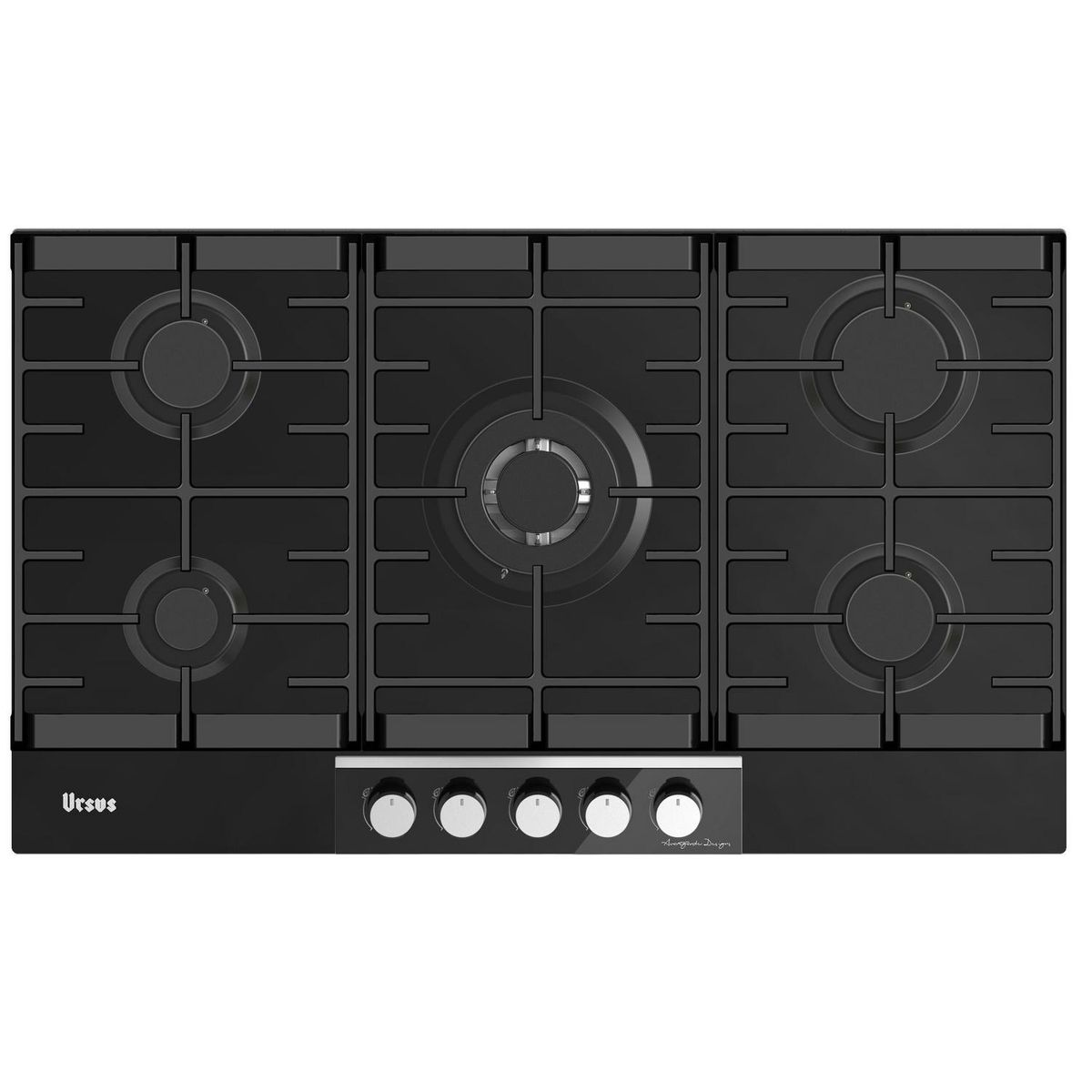 URSUS TROTTER - Encimera Gas Natural 5 Platos Negro Avantgarde GG-90T GN