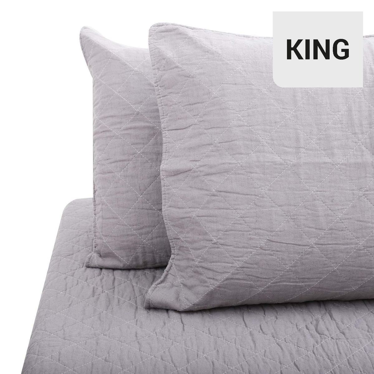 DIB - Qullt Cubrecama King Hebra Gris 
