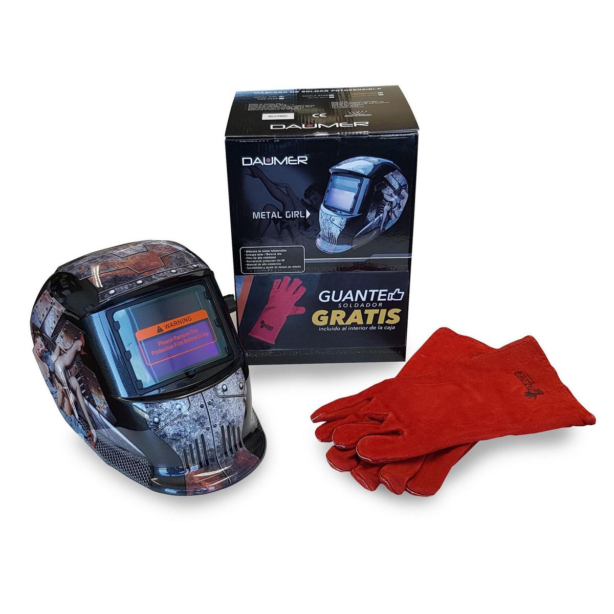 DAUMER - Mascara soldar metal más guante