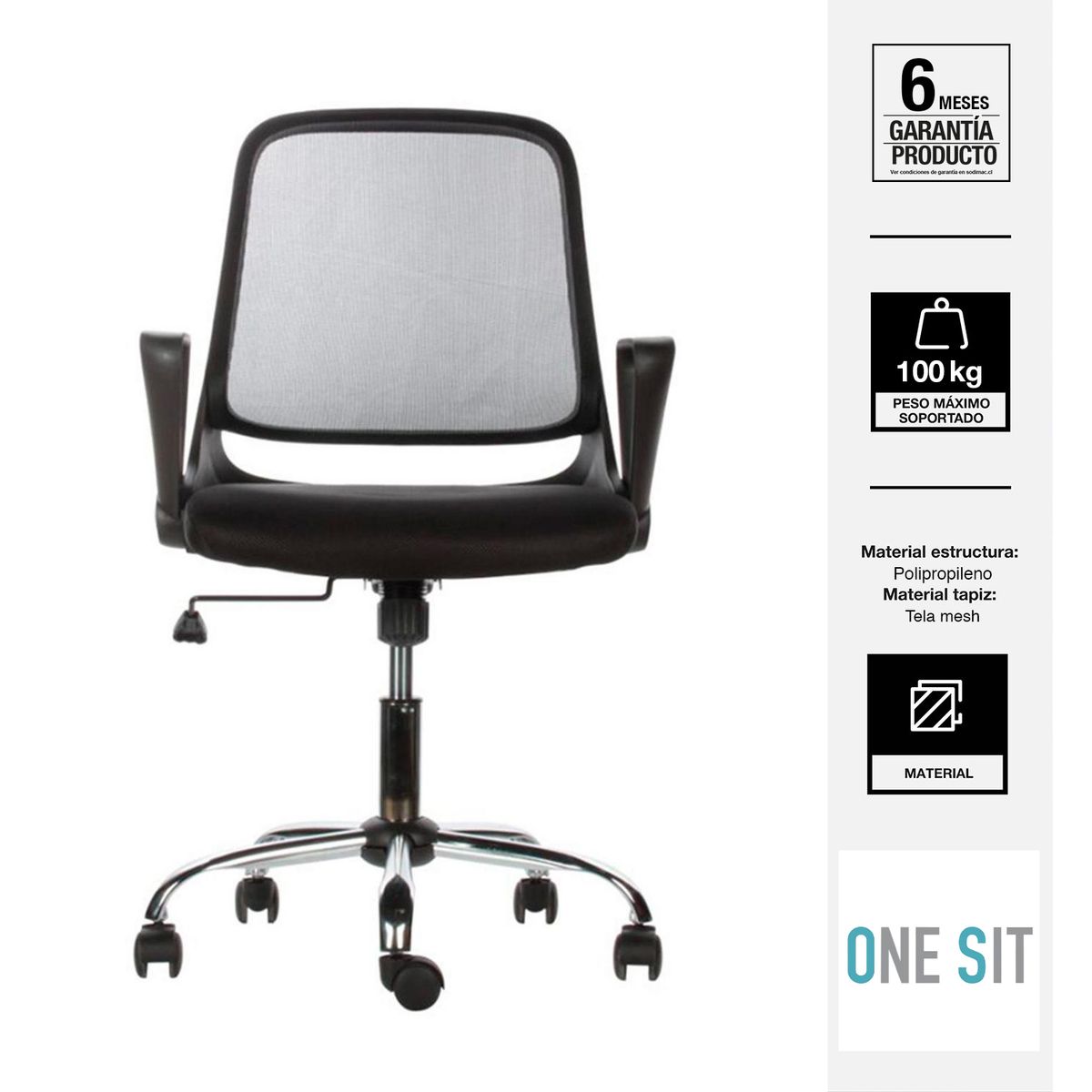 ONE SIT - Silla Escritorio PC Operativa Negro