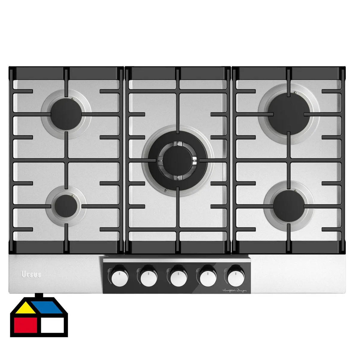 URSUS TROTTER - Encimera Gas Licuado 5 Platos Gris Avantgarde GS-75T GL