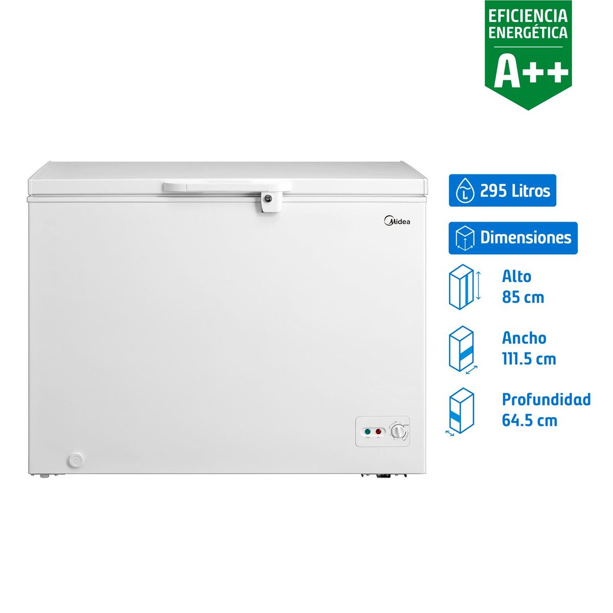 MIDEA - Freezer Horizontal 295 Litros Blanco MFH-2950B38