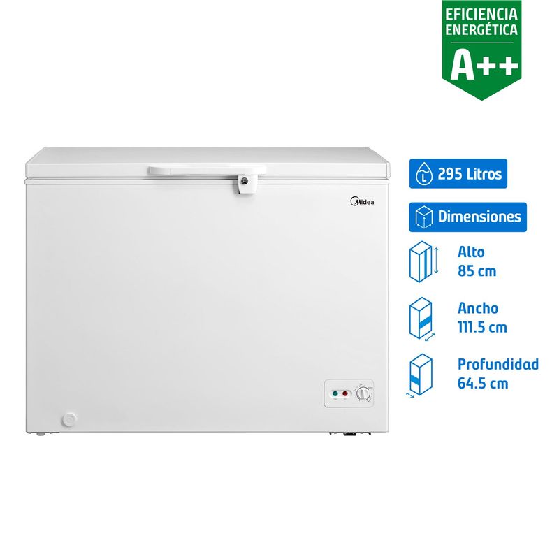 MIDEA - Freezer Horizontal 295 Litros Blanco MFH-2950B38