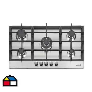 Encimera gas 5 quemadores inox autoignicin.