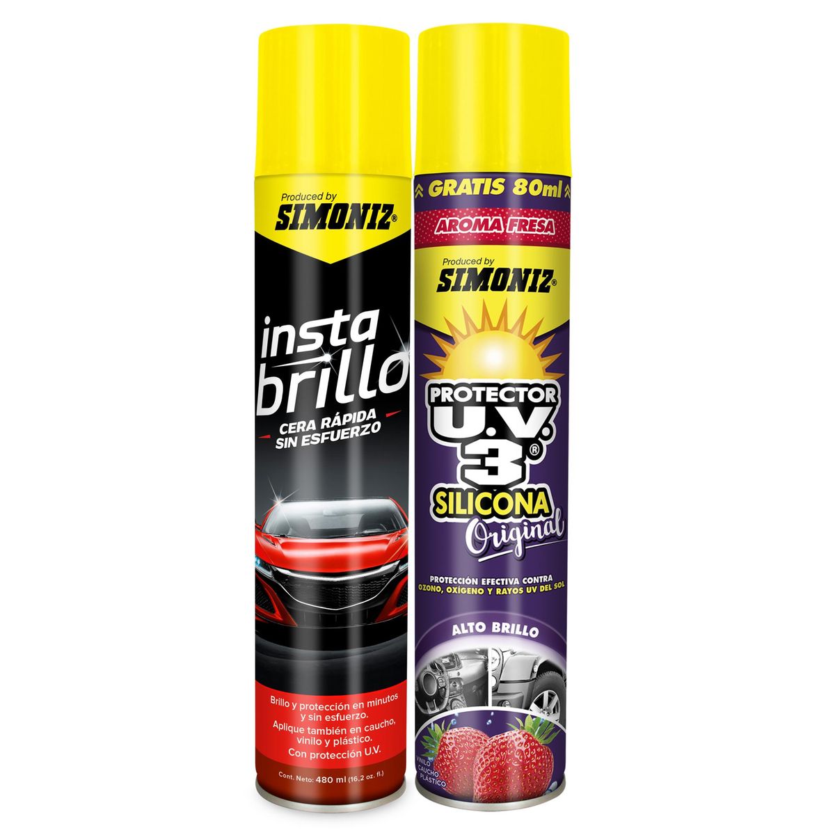 SIMONIZ - Cera Aerosol Instabrillo Simoniz 480 Ml + Protectora Uv