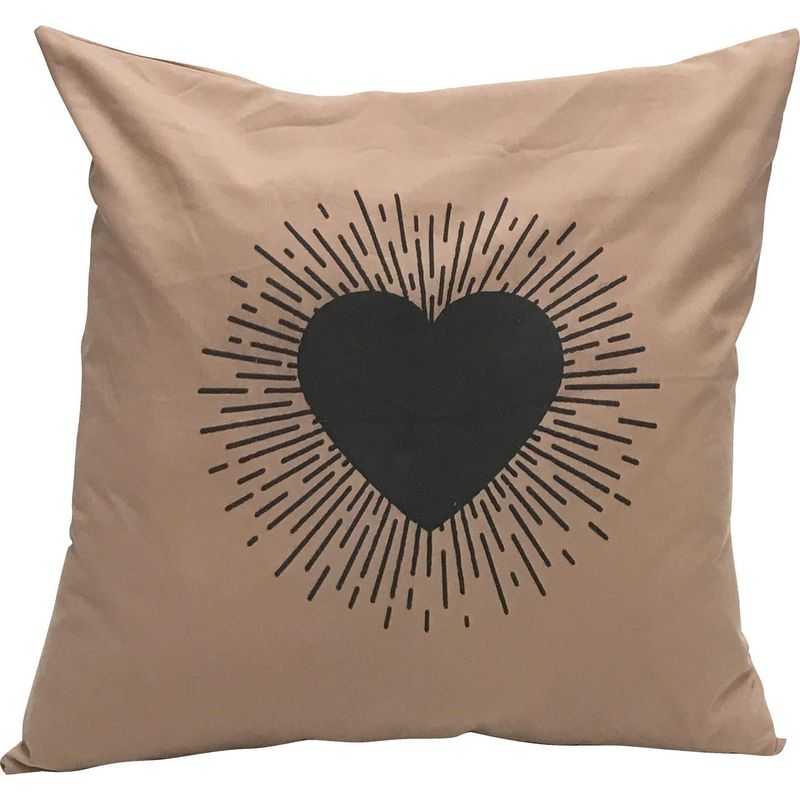 ATMOSPHERA HOME - Funda de cojín corazón rosa 60x60 cm