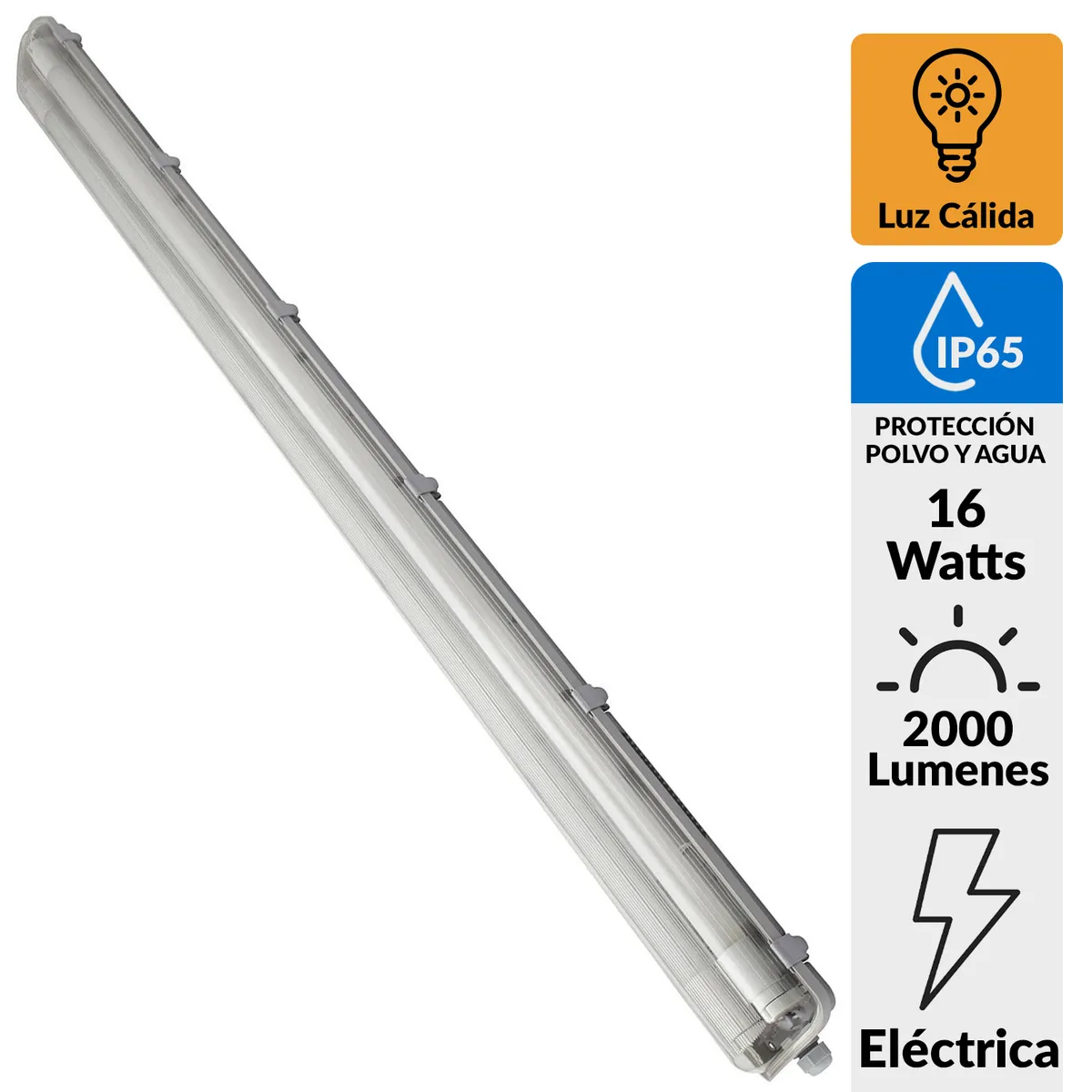 HALUX - Equipo led estanco 2X16W 120 cm luz cálida