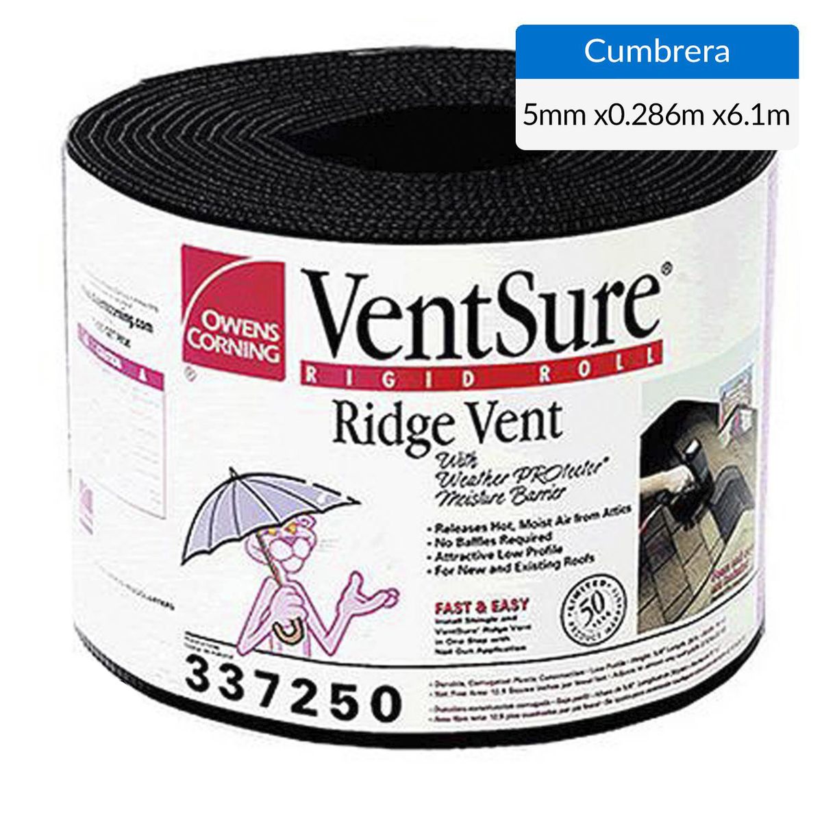 OWENS CORNING - Teja Polipropileno de Alta Densidad 0.286x6.1 m 5 mm Negro