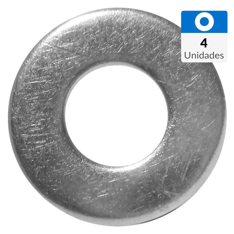 FIXSER - Golilla Plana calibrada 1/4" Zincada brillante 4 unidades