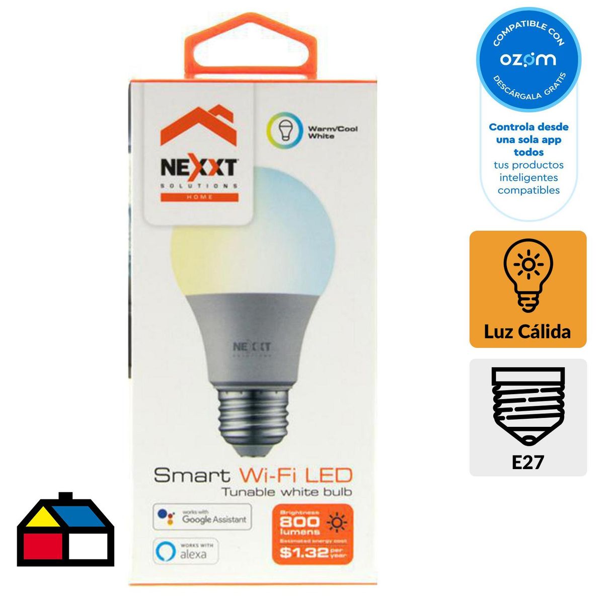 NEXXT SOLUTIONS - Ampolleta Inteligente 60 W E27 800 lm Luz Cálida