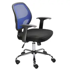 JUST HOME COLLECTION - Silla Escritorio Ejecutiva Malla Negro/Azul