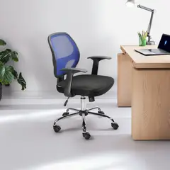 JUST HOME COLLECTION - Silla Escritorio Ejecutiva Malla Negro/Azul