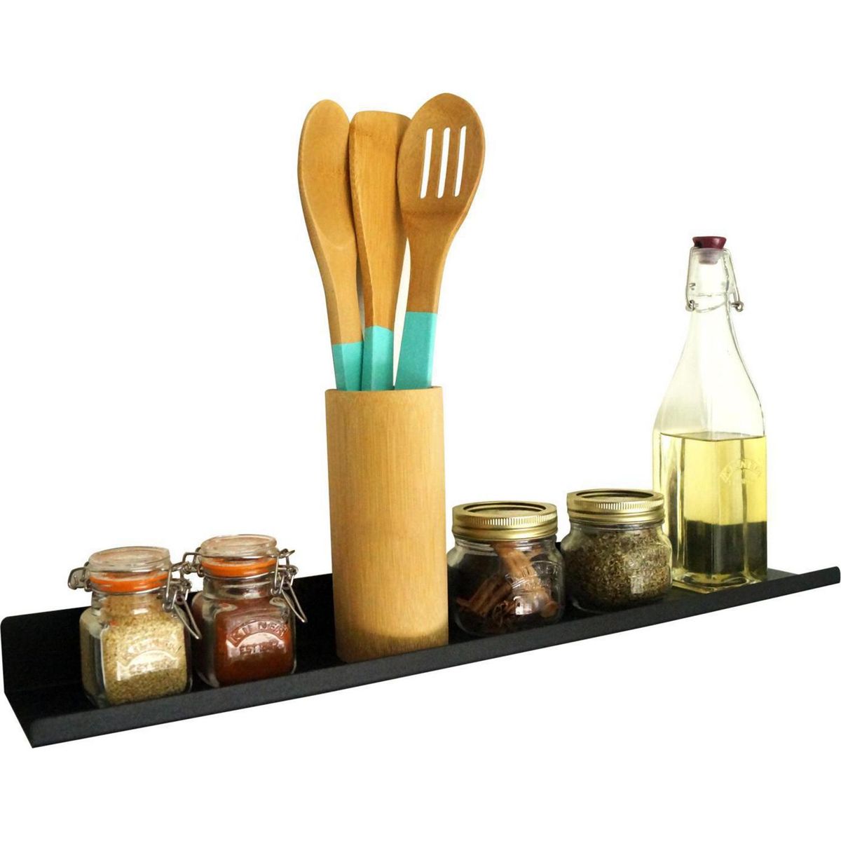 DUCASSE - Repisa Spezia Acero 1 Nivel(es) 59.2x4.5x9.5 cm Negro