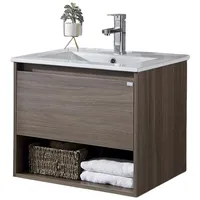 Mueble vanitorio Queen 61x46,5x50 cm Chocolate con lavamanos