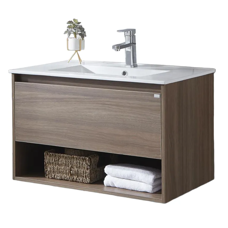 Mueble vanitorio Queen 91x46,5x50 cm Chocolate con lavamanos
