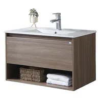 Mueble vanitorio Queen 91x46,5x50 cm Chocolate con lavamanos