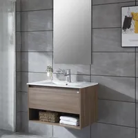 Mueble vanitorio Queen 81x46,5x50 cm Chocolate con lavamanos