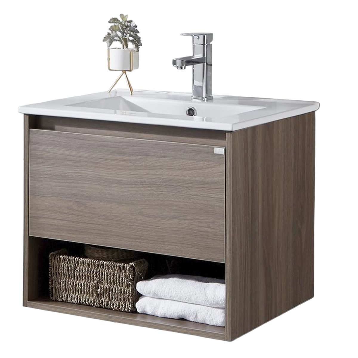 KLIPEN - Mueble vanitorio Queen 71x46,5x50 cm Chocolate con lavamanos