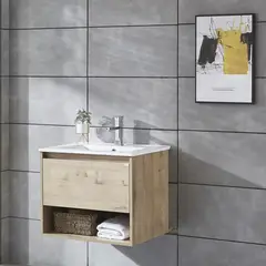 KLIPEN - Mueble vanitorio Queen 71x46,5x50 cm caramel con lavamanos