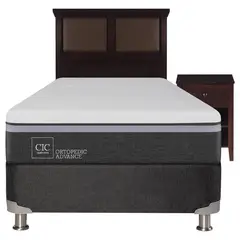 CIC - Box Spring Ortopedic Advance B5 Bk 1.5 Plazas + Muebles