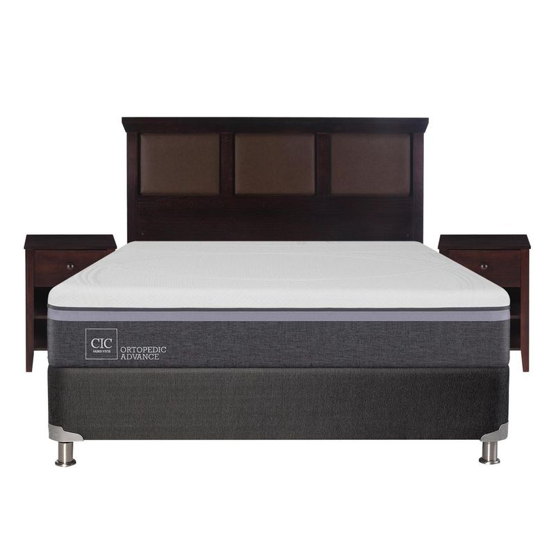 CIC - Box spring ortopedic advance b5 bk 2 plazas + muebles