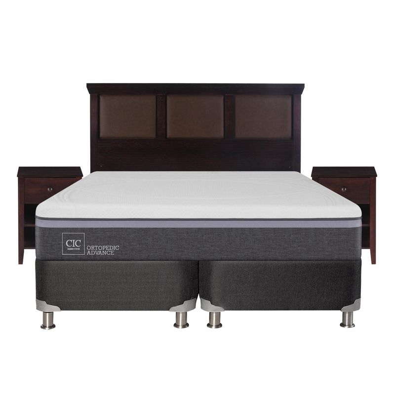 CIC - Box spring ortopedic advance b5 bk 2 plazas + muebles