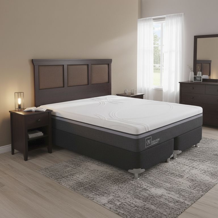 Box Spring Ortopedic Advance B5 Bk 2 Plazas + Muebles