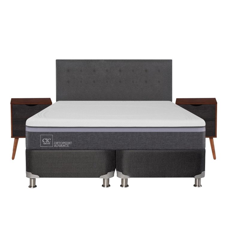 Box Spring Ortopedic Advance B5 Black King + Muebles