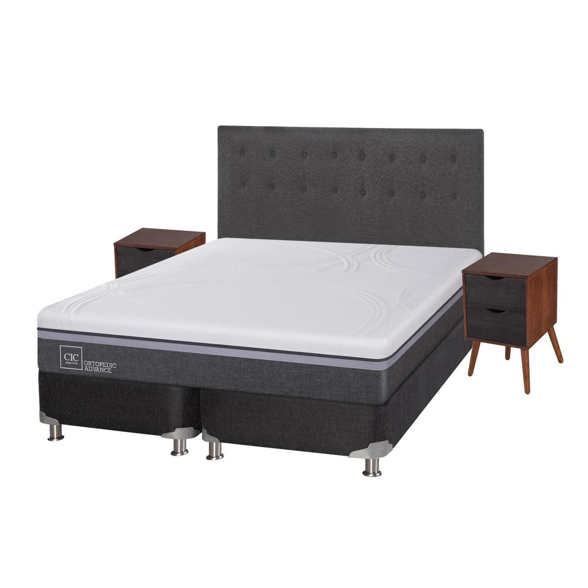 CIC - Box spring ortopedic advance b5 black king + muebles