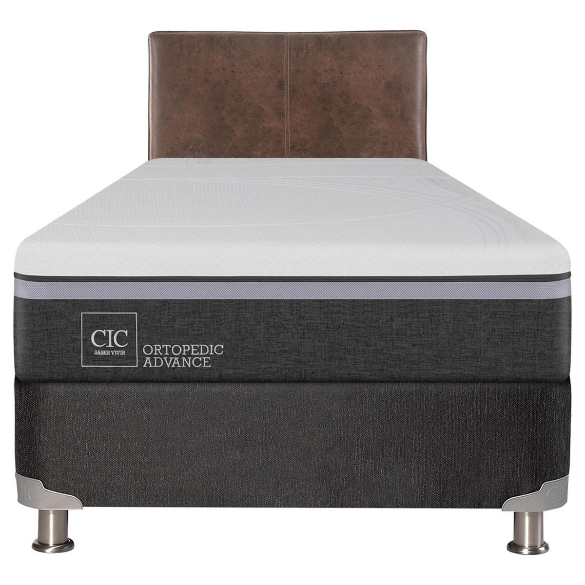 CIC - Box spring ortopedic advance b5 black 1.5 plazas + respaldo