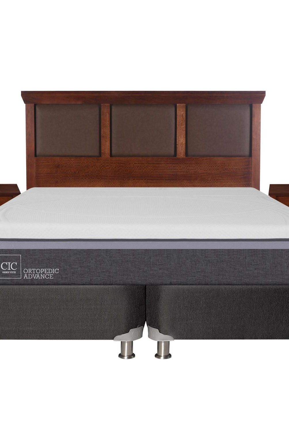CIC - Box spring ortopedic advance b5 black 2 plazas + muebles