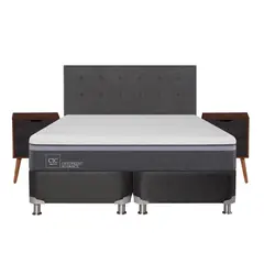 CIC - Box spring ortopedic advance b5 black 2 plazas + muebles