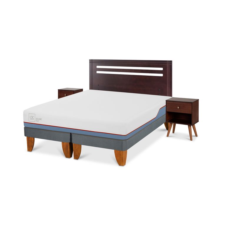 Cama Europea Excellence Plus 2 Plazas + Muebles