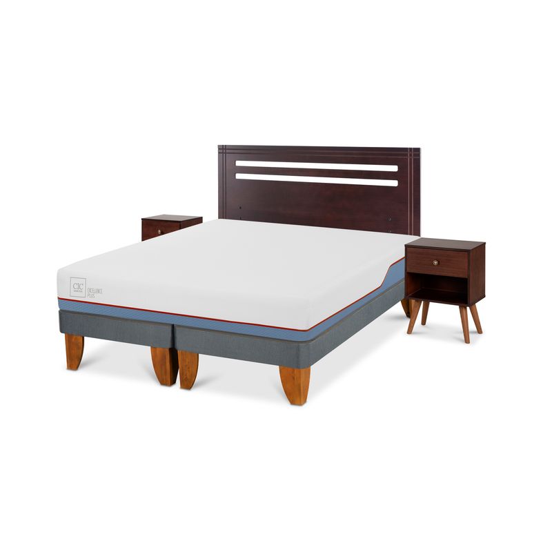 CIC - Cama europea excellence plus 2 plazas + muebles