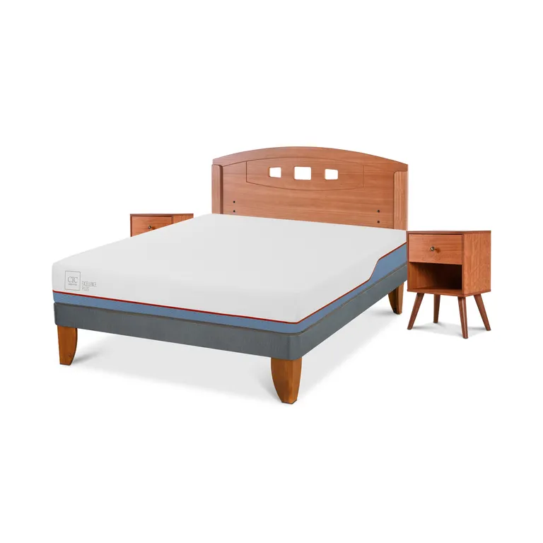 Cama Europea Excellence Plus 2 Lazasp + Muebles