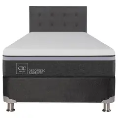CIC - Box spring ortopedic advance b5 black 1.5 plazas + respaldo