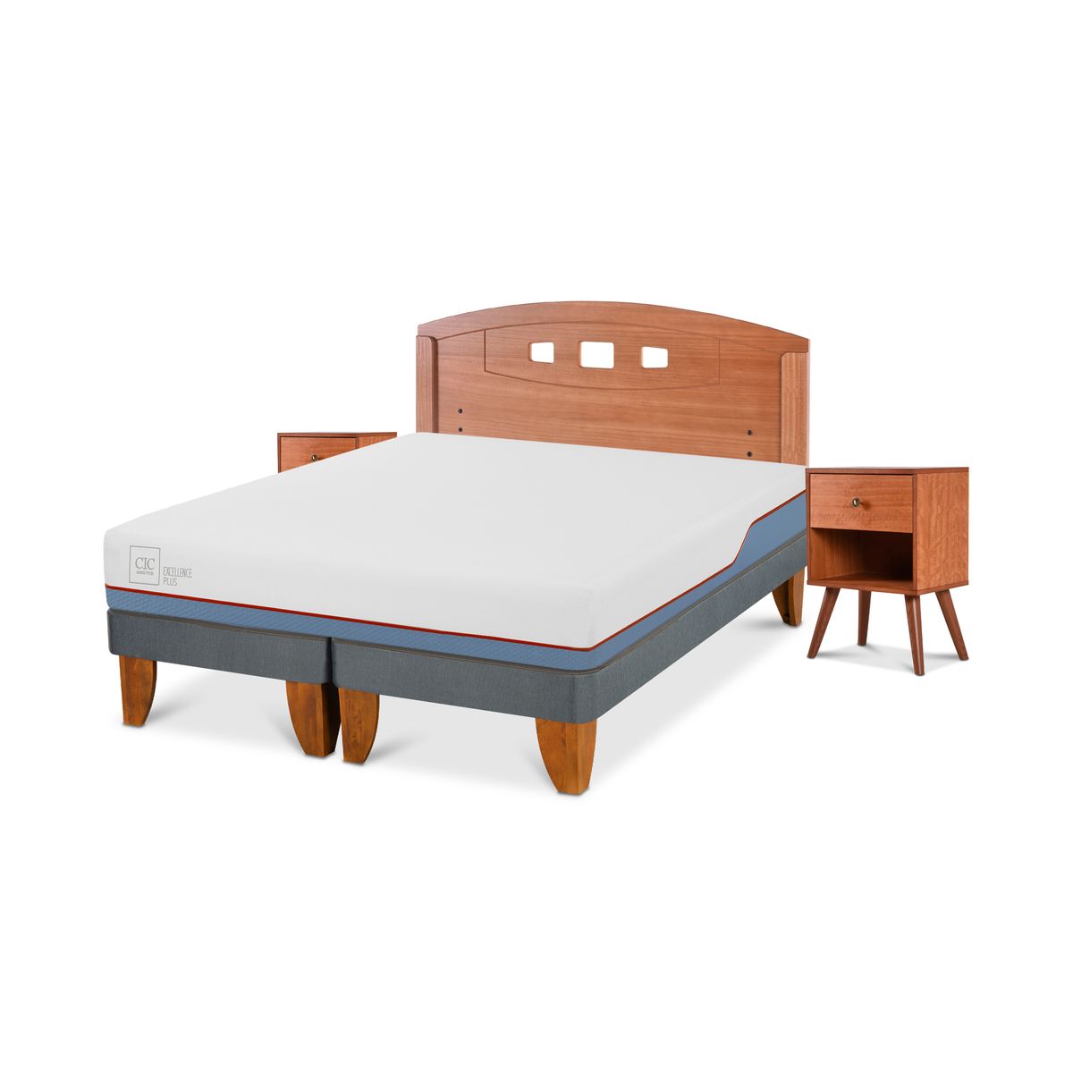 CIC - Cama europea excellence plus 2 plazas + muebles