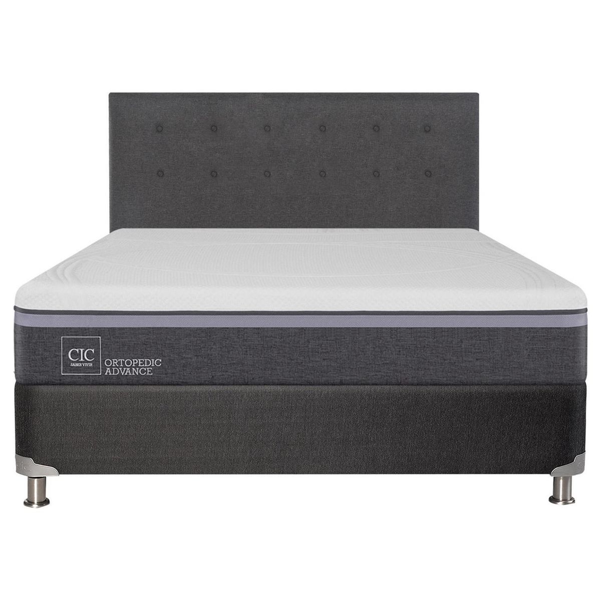 CIC - Box spring ortopedic advance b5 black 2 plazas + respaldo
