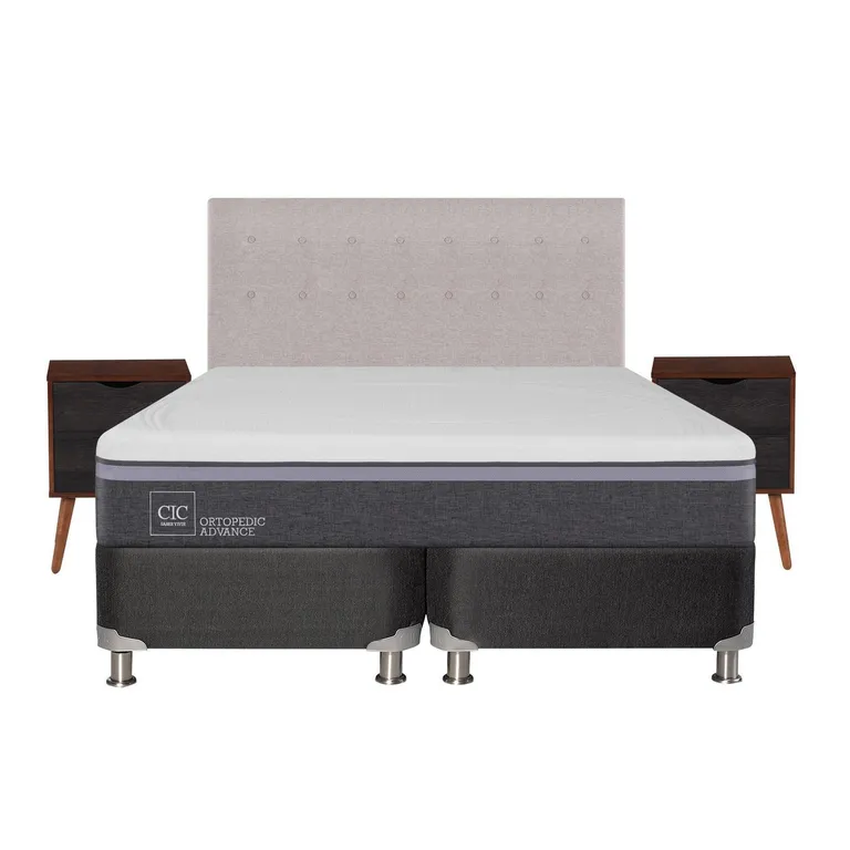 Box Spring Ortopedic Advance B5 Black King + Muebles