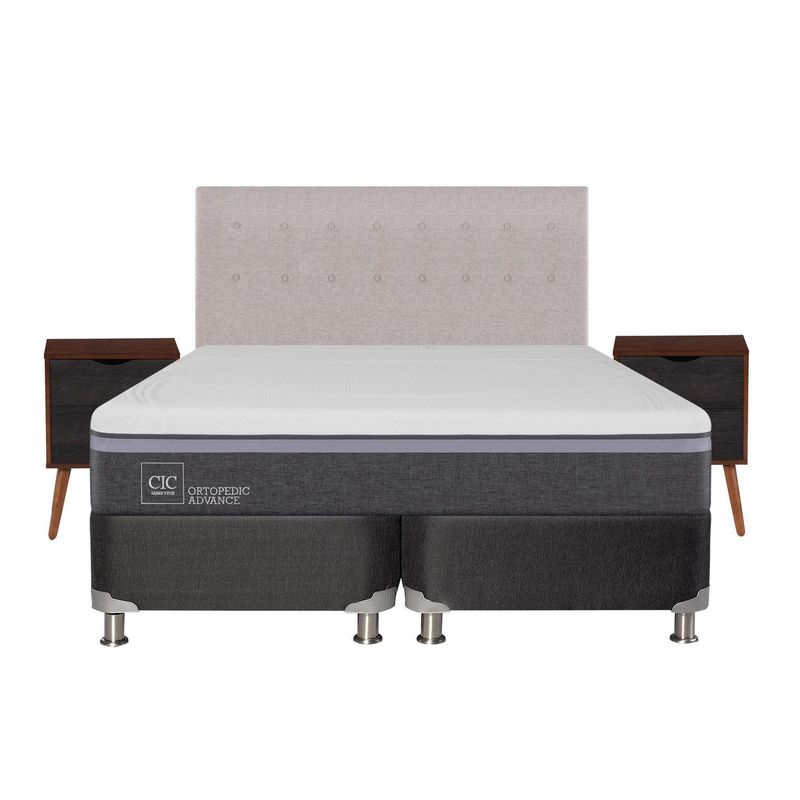 CIC - Box spring ortopedic advance b5 black king + muebles
