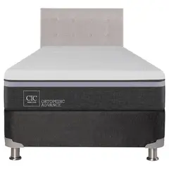 CIC - Box Spring Ortopedic Advance B5 Black 1.5 Plazas + Respaldo