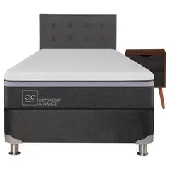 CIC - Box Spring Ortopedic Advance B5 Black 1.5 Plazas + Muebles