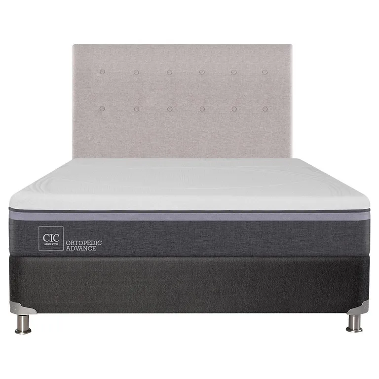 Box Spring Ortopedic Advance B5 Black 2 Plazas + Respaldo