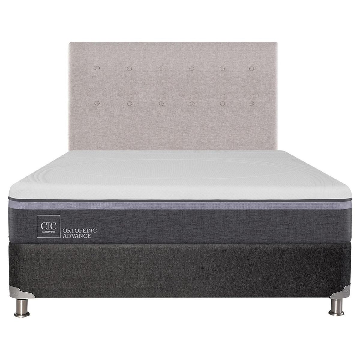 CIC - Box spring ortopedic advance b5 black 2 plazas + respaldo