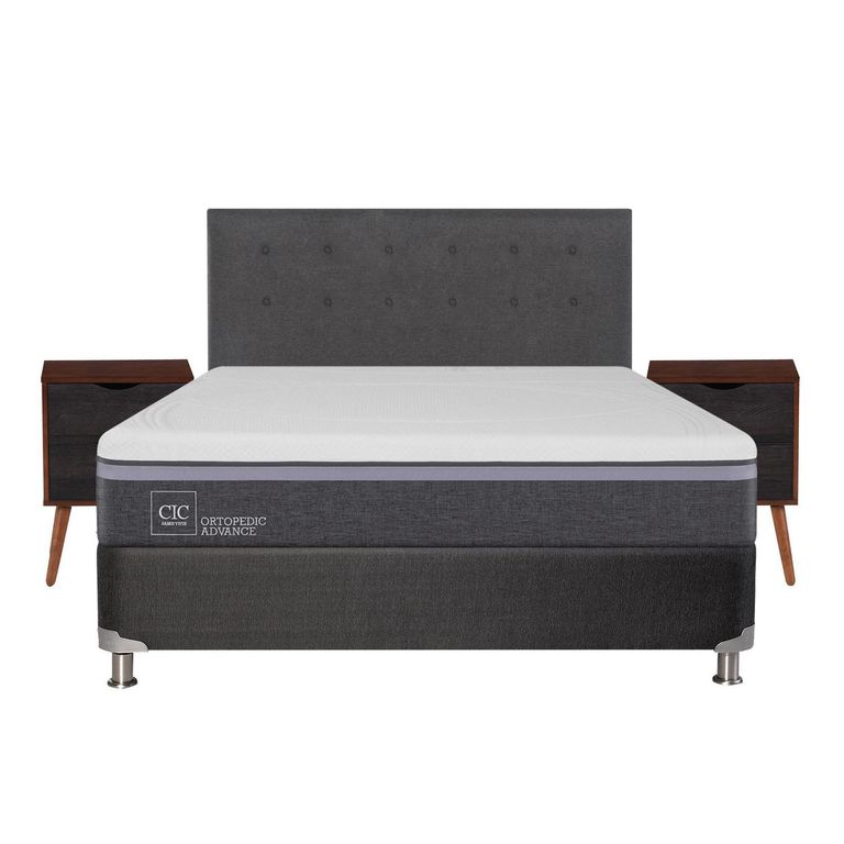 CIC Box Spring Ortopedic Advance B5 Black 2 Plazas + Muebles