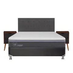 CIC - Box spring ortopedic advance b5 black 2 plazas + muebles