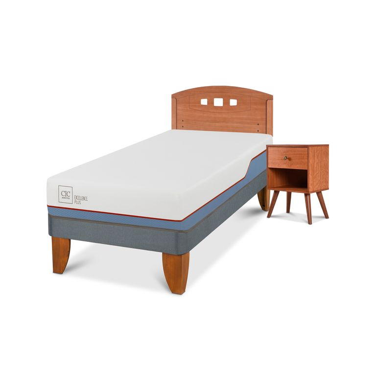 Cama Europea Excellence Plus 1 Plaza + Muebles