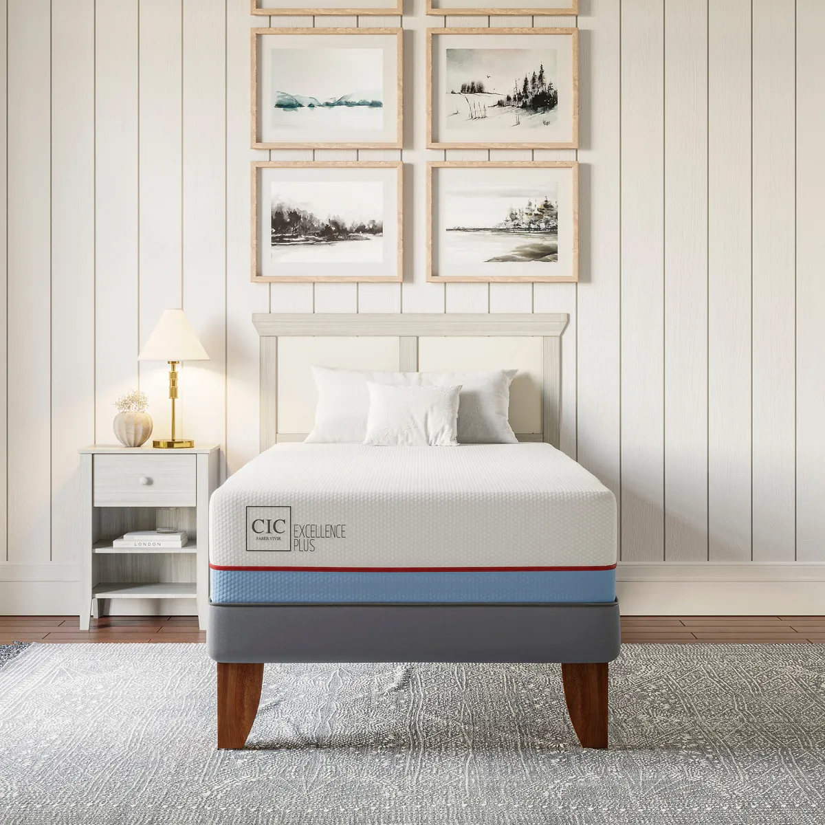 CIC - Cama europea excellence plus 1 plaza + muebles